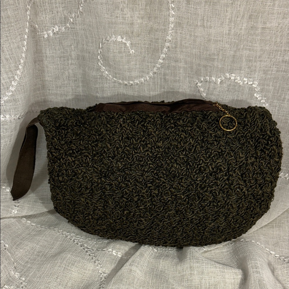 Vintage Talon fur hand warmer muff with pocket